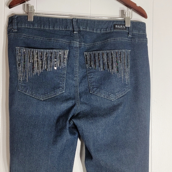 ❗️ 4/$25 Beau Dawson Bootcut High Rise Sequin Pocket Stretch Jeans Size 14 - Picture 7 of 8